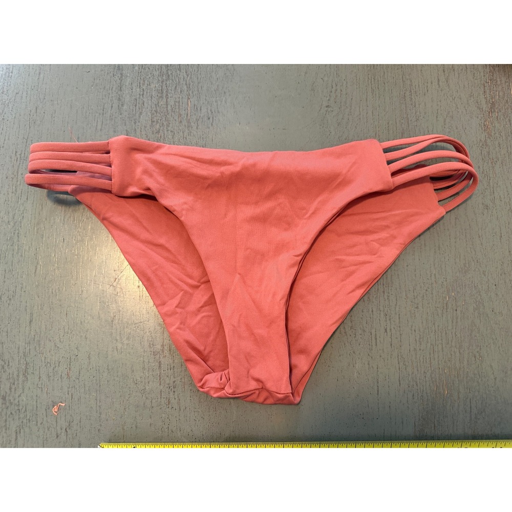 L Space Estella Bikini Bottoms Strappy Side Dusty Rose Terracotta Small NWOT